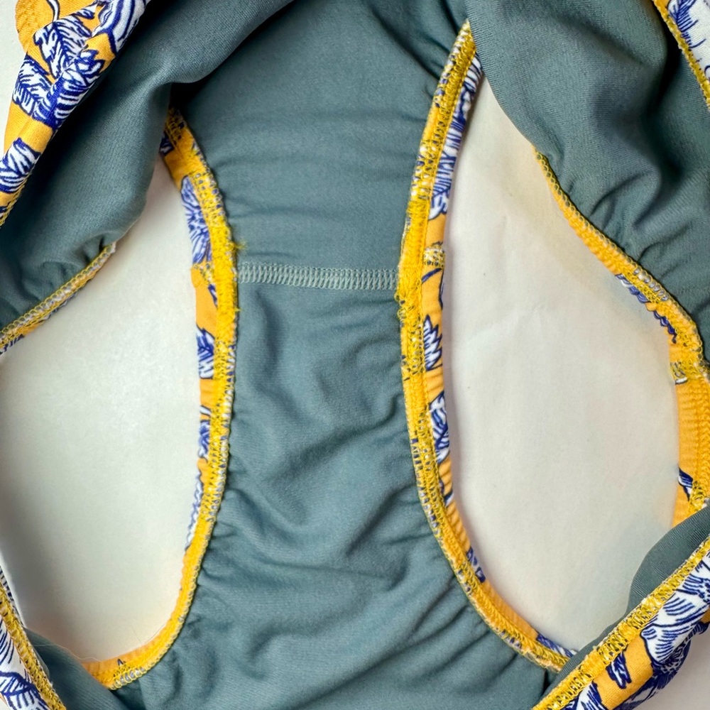 Jolyn Andy Bikini Bottom - Yellow w/ Blue & White Floral - Picture 6 of 8
